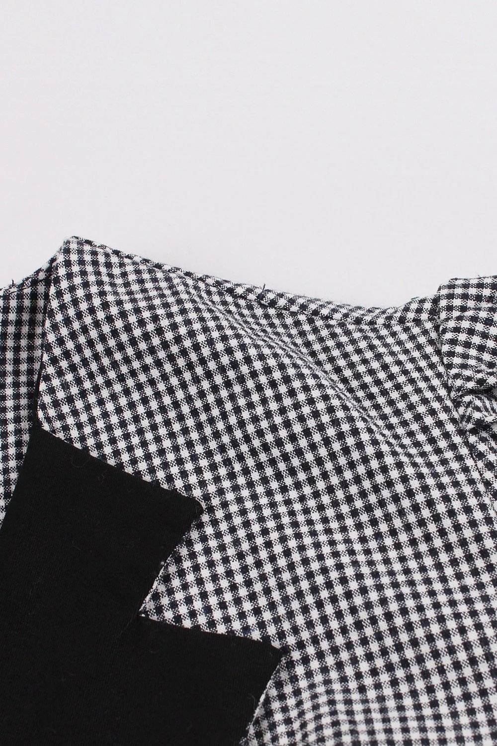 Czarna lapel Neck Plaid Vintage 1950s Sukienka - Image 6