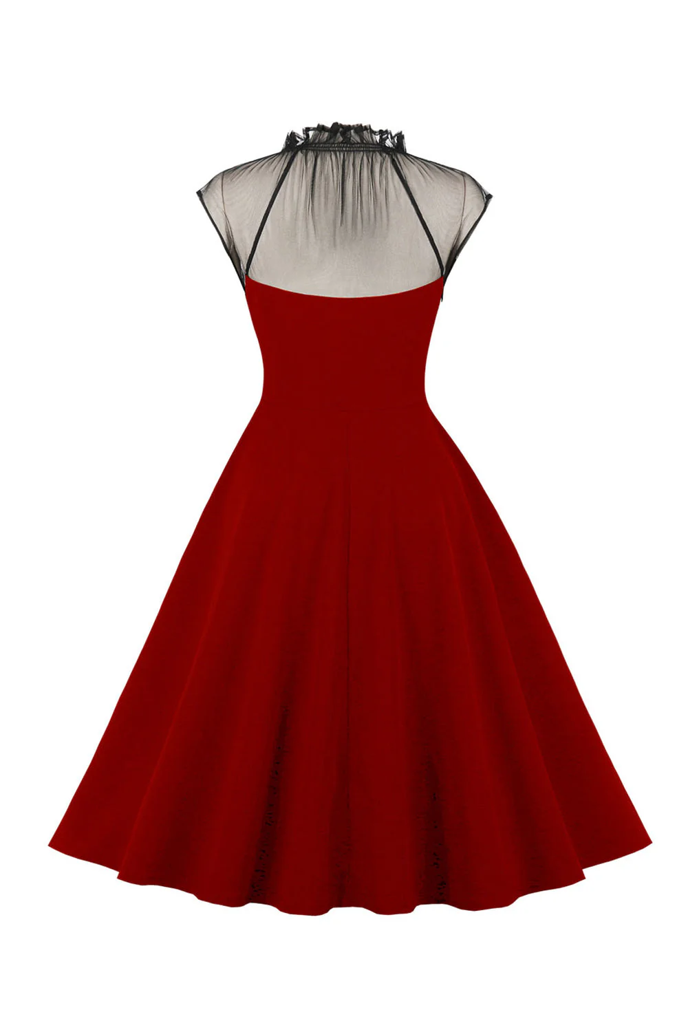 Czarna sukienka A Line Vintage 1950s z guzikami - Image 5