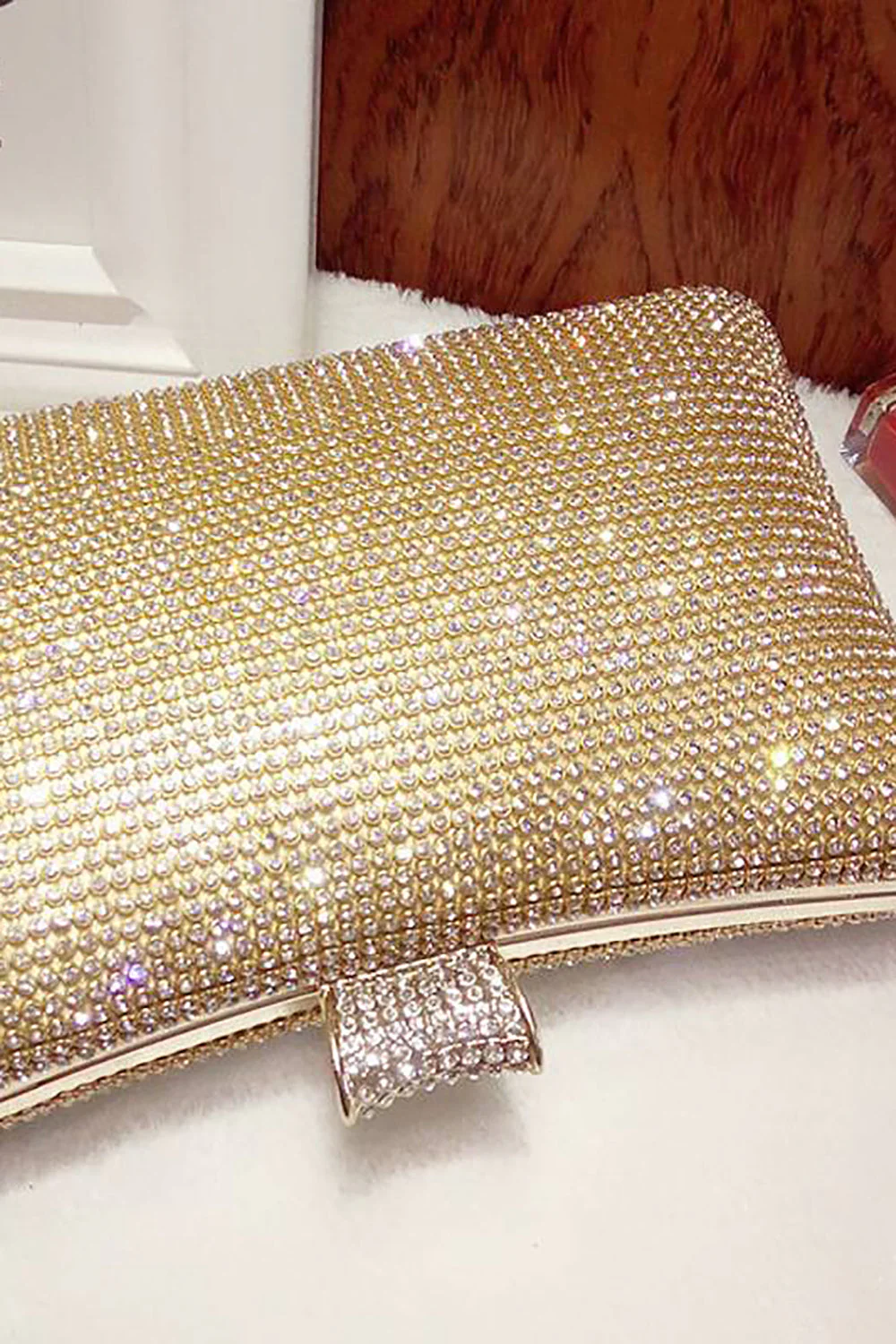 Czarna torebka wieczorowa Spakly Rhinestone - Image 5