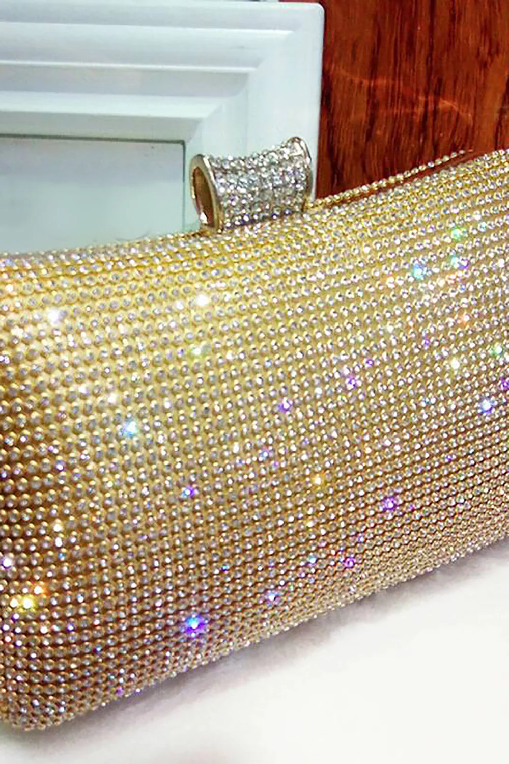 Czarna torebka wieczorowa Spakly Rhinestone - Image 6