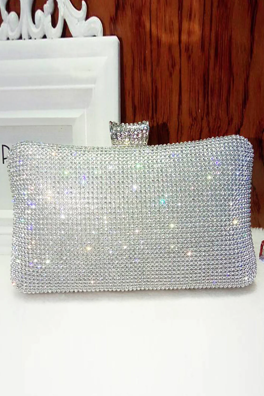 Czarna torebka wieczorowa Spakly Rhinestone - Image 7