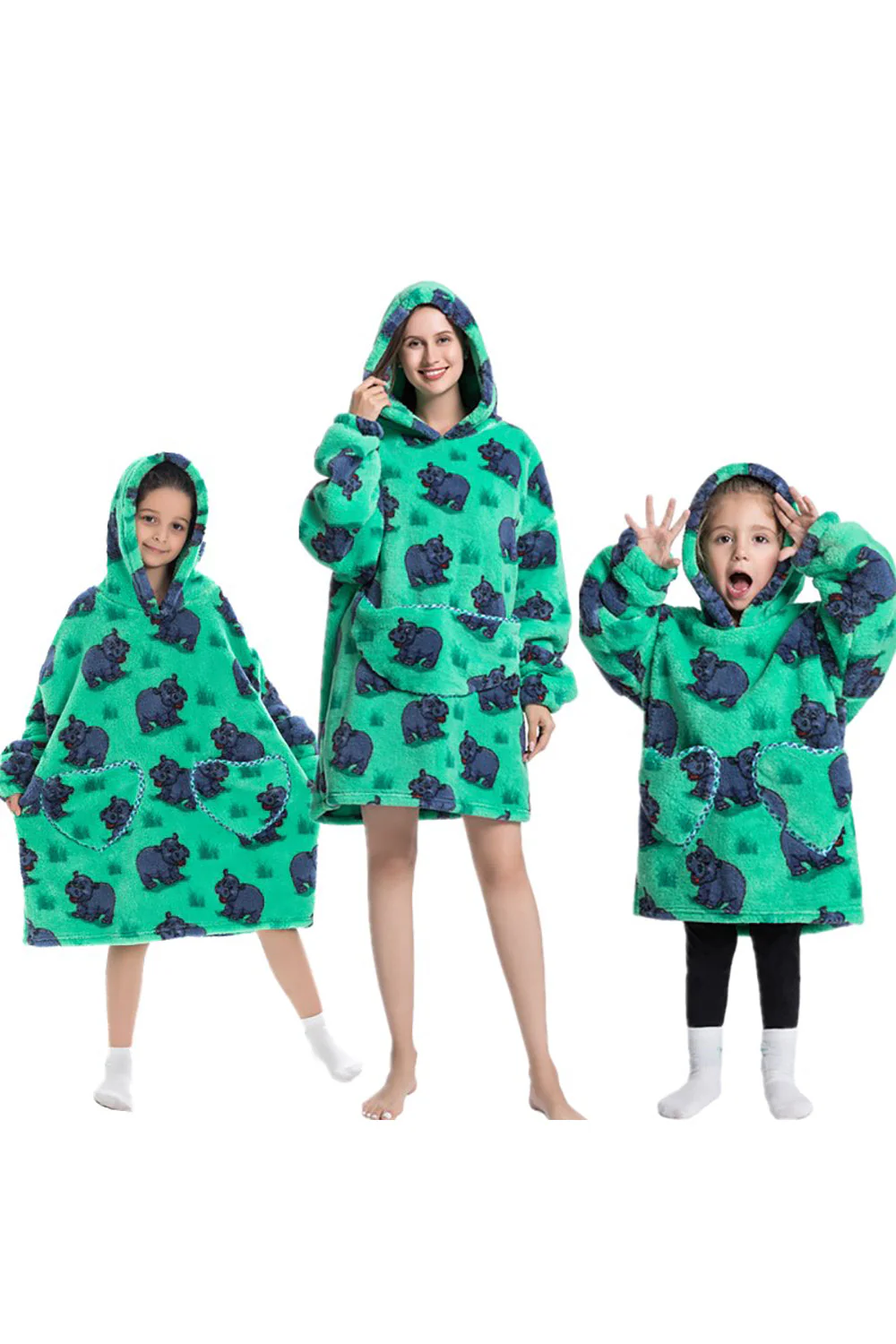Czarna Truskawkowa Rodzina Dopasowana Flanelowa Oversize Bluza Z Kapturem Z Kapturem - Image 5