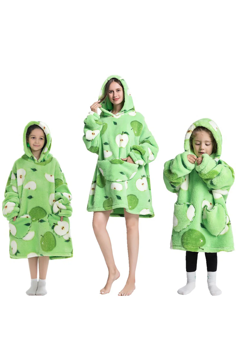Czarna Truskawkowa Rodzina Dopasowana Flanelowa Oversize Bluza Z Kapturem Z Kapturem - Image 6