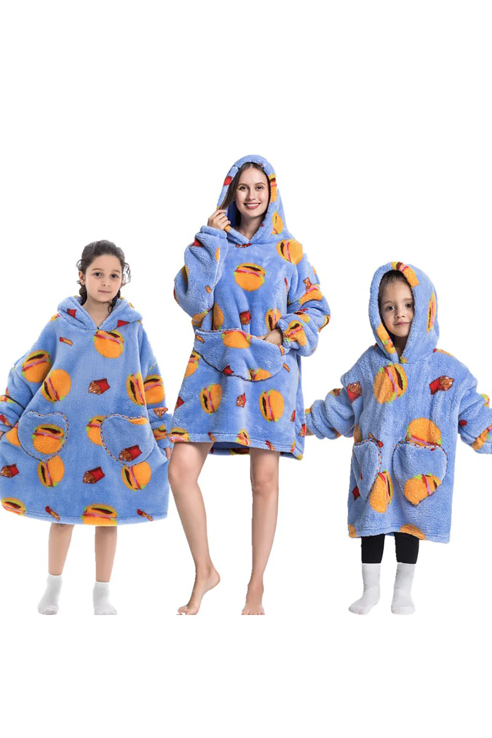 Czarna Truskawkowa Rodzina Dopasowana Flanelowa Oversize Bluza Z Kapturem Z Kapturem - Image 7