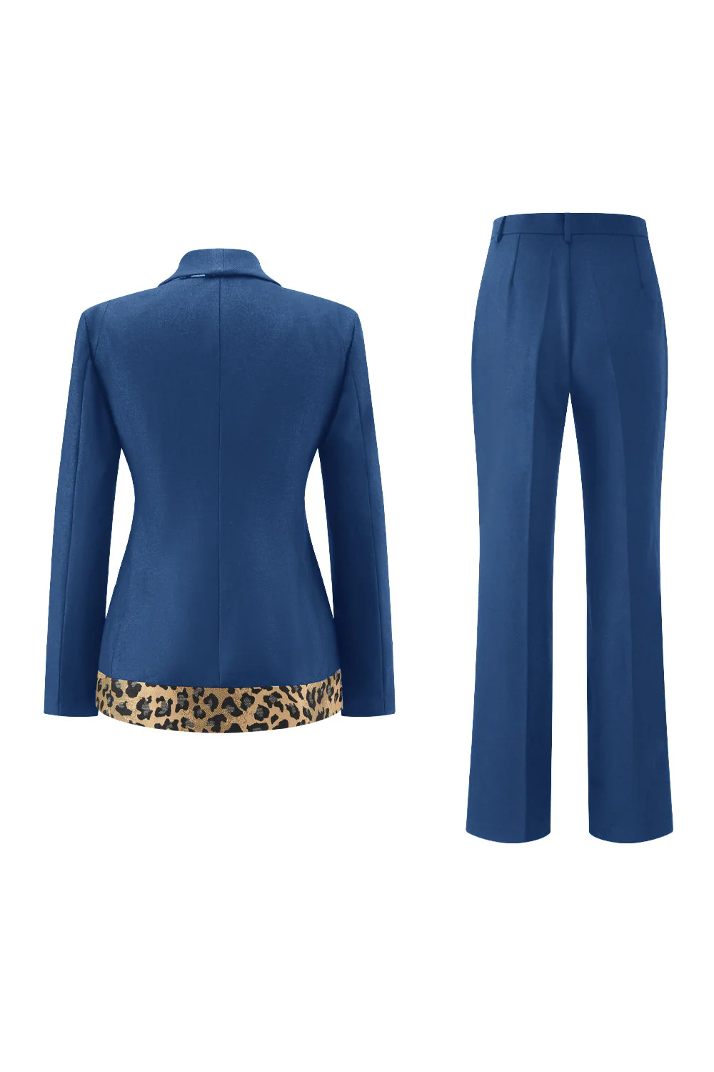 Czarne 2-częściowe garnitury damskie w panterkę Slim Fit - Image 10