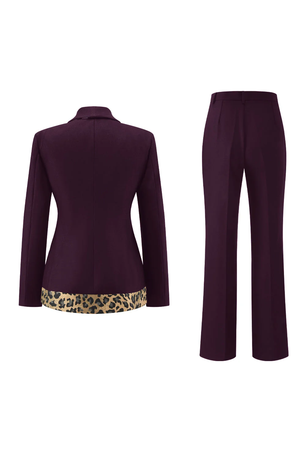 Czarne 2-częściowe garnitury damskie w panterkę Slim Fit - Image 12