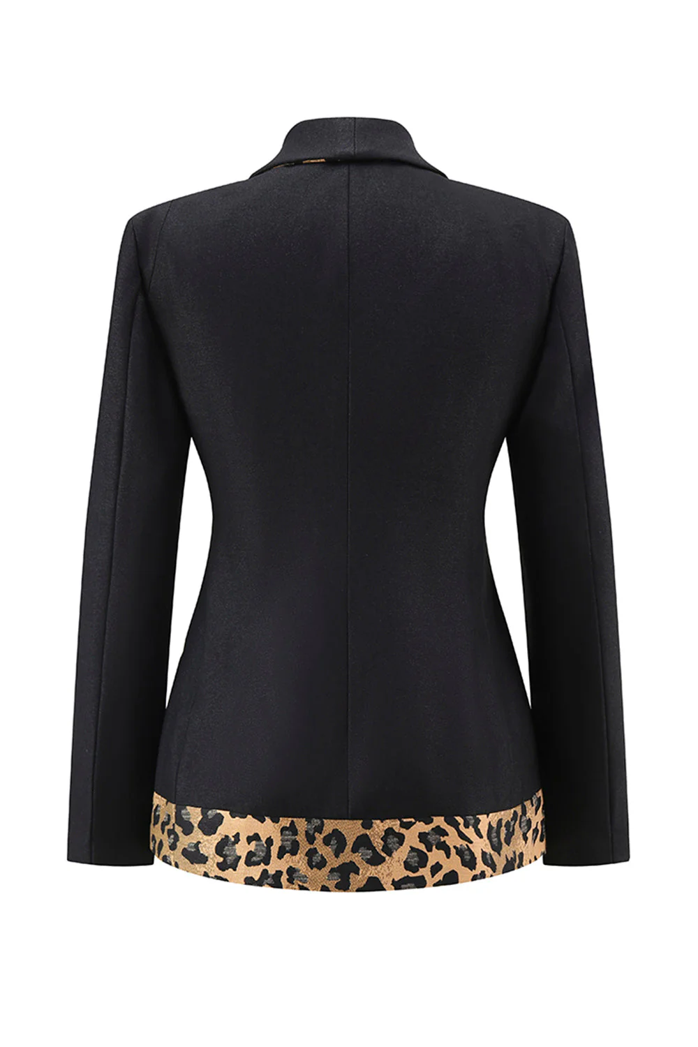 Czarne 2-częściowe garnitury damskie w panterkę Slim Fit - Image 4