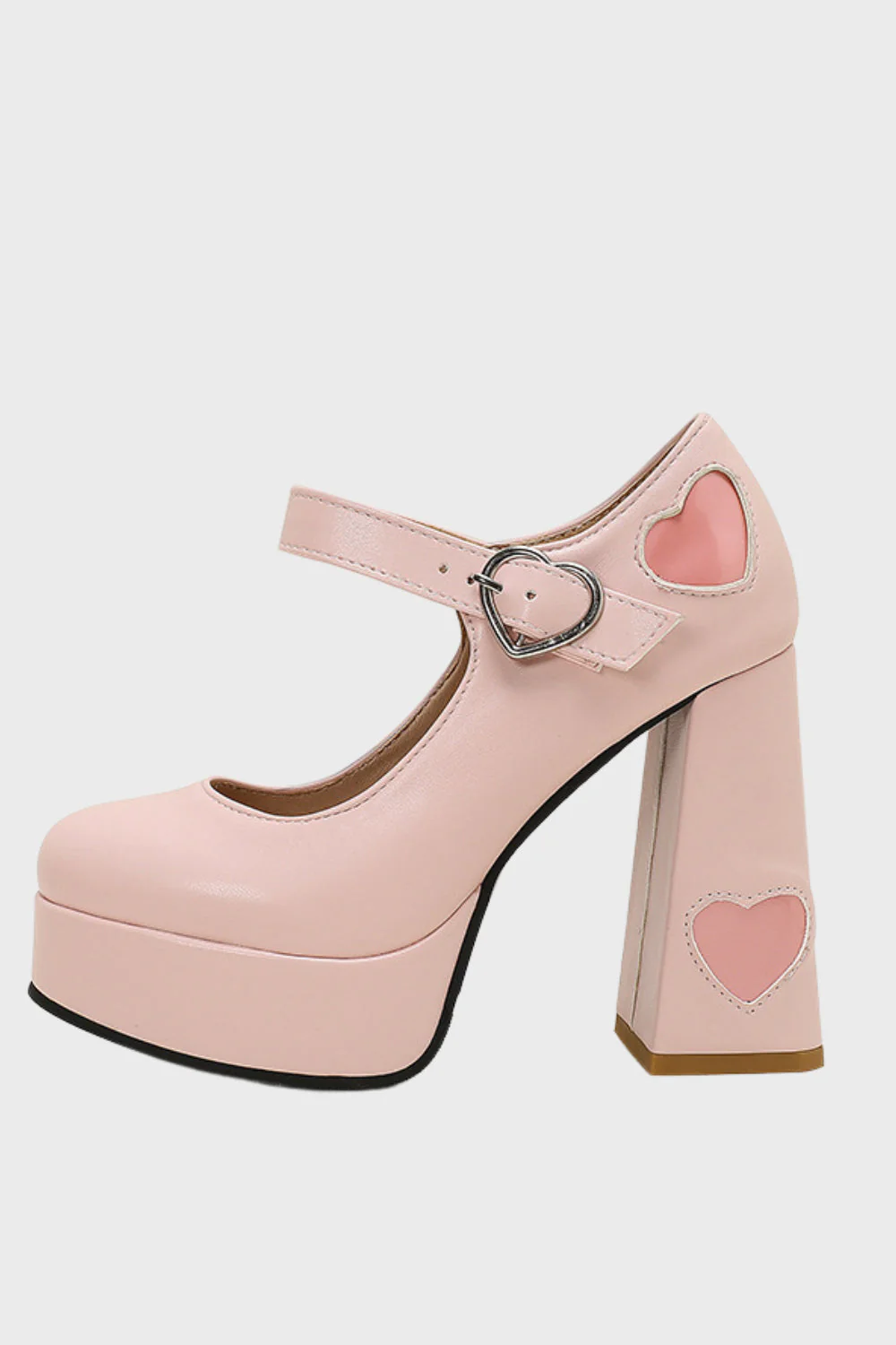 Czarne buty na platformie ze skóry PU na obcasie Mary Jean - Image 4