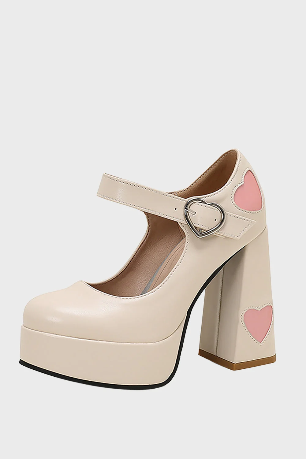 Czarne buty na platformie ze skóry PU na obcasie Mary Jean - Image 7