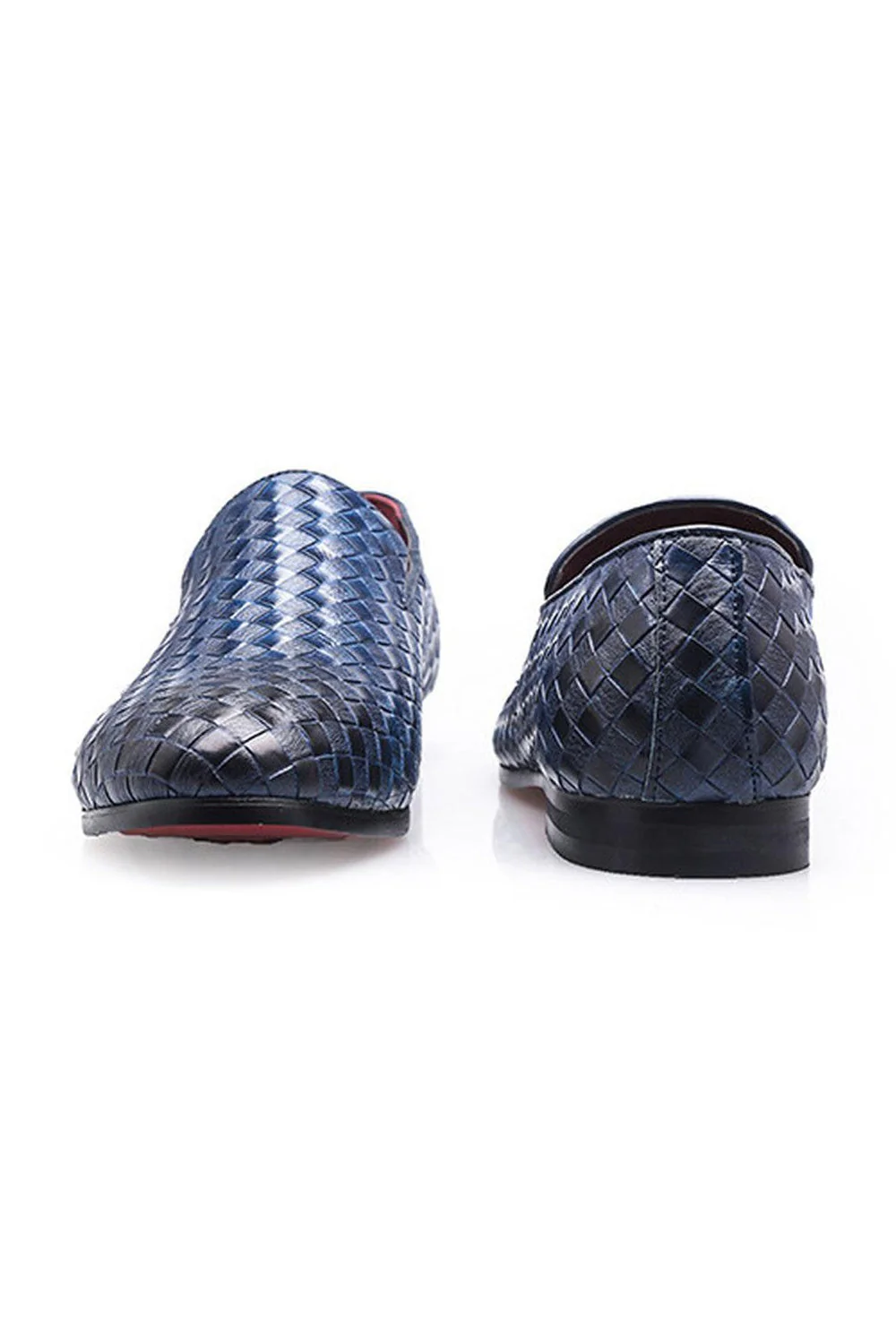 Czarne, casualowe skórzane męskie buty typu slip-on - Image 6