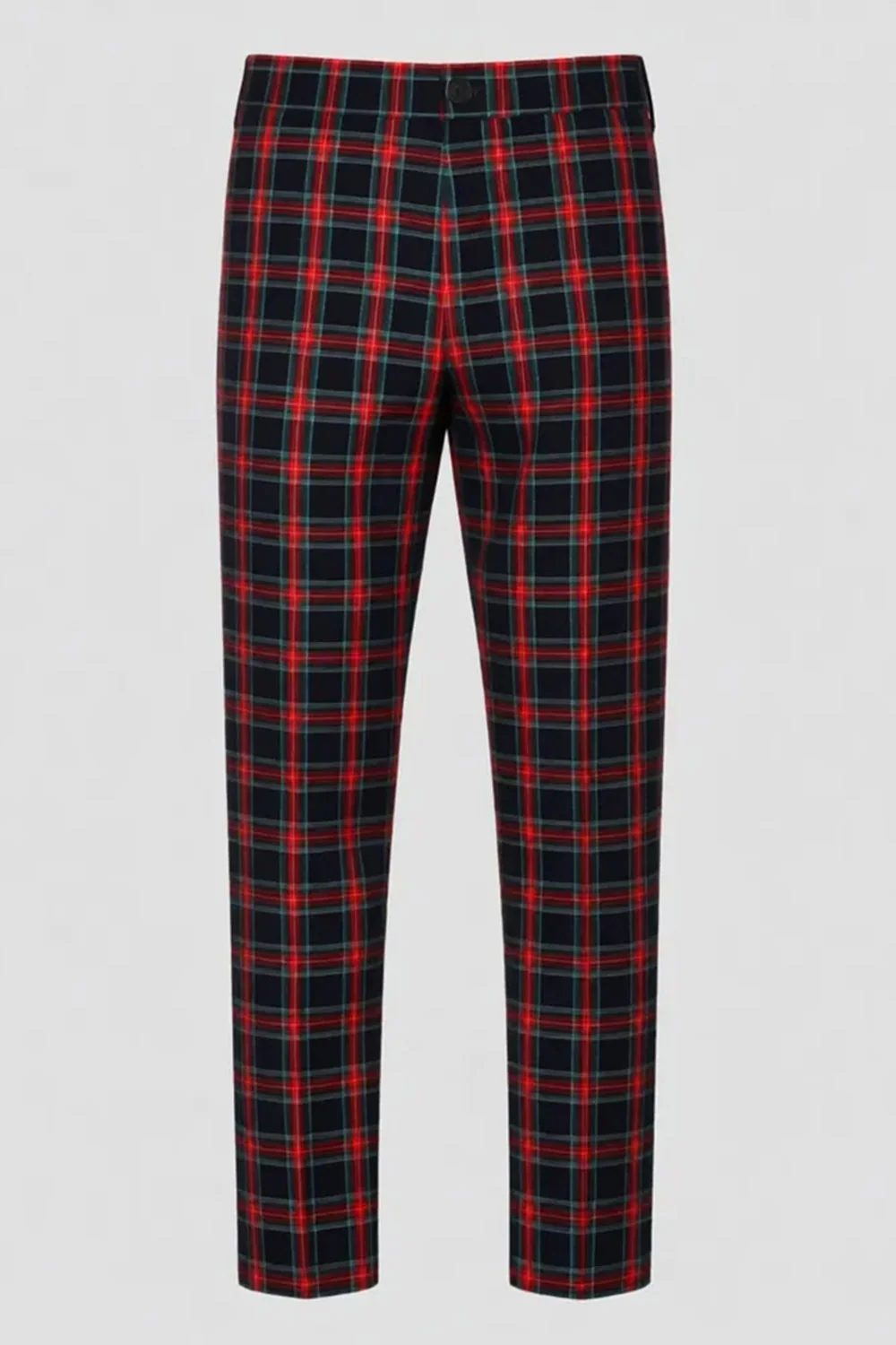 Czarne czerwone kratki Peak Lapel dwurzędowe 2-częściowe męskie garnitury na studniówkę - Image 14