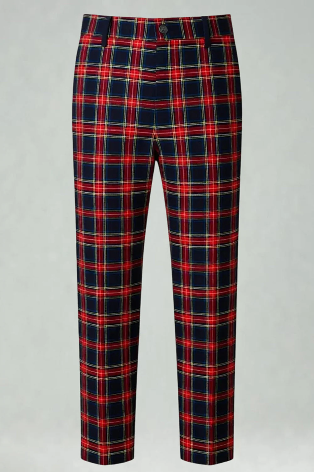 Czarne czerwone kratki Peak Lapel dwurzędowe 2-częściowe męskie garnitury na studniówkę - Image 7