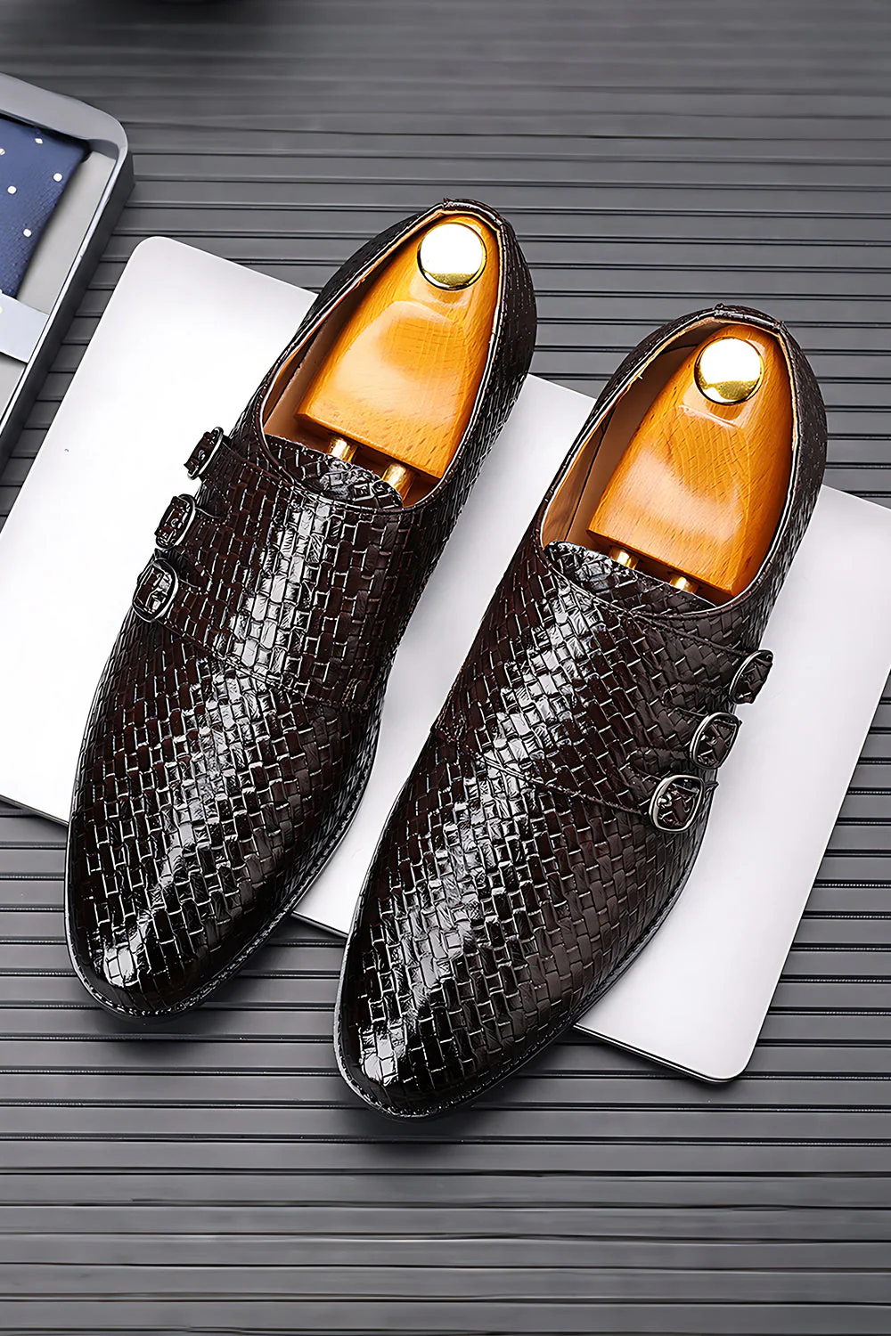 Czarne skórzane buty imprezowe dla mężczyzn - Image 10