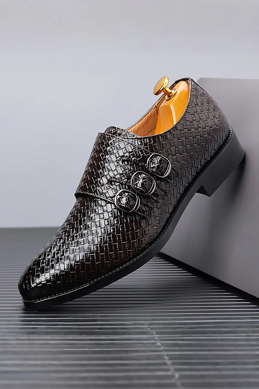 Czarne skórzane buty imprezowe dla mężczyzn - Image 11