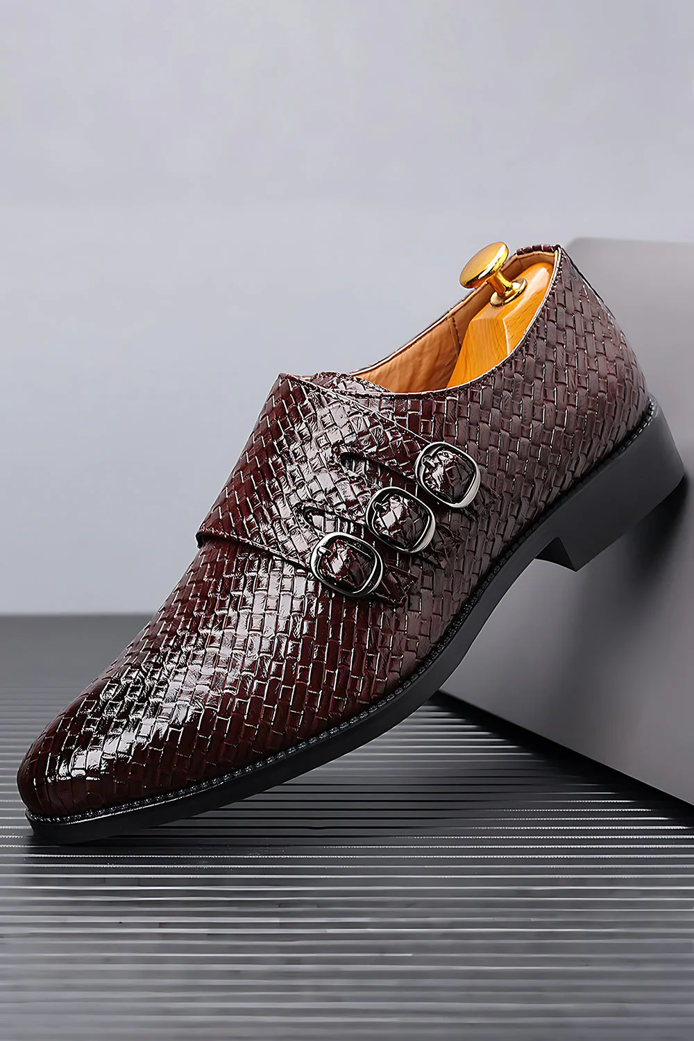 Czarne skórzane buty imprezowe dla mężczyzn - Image 8