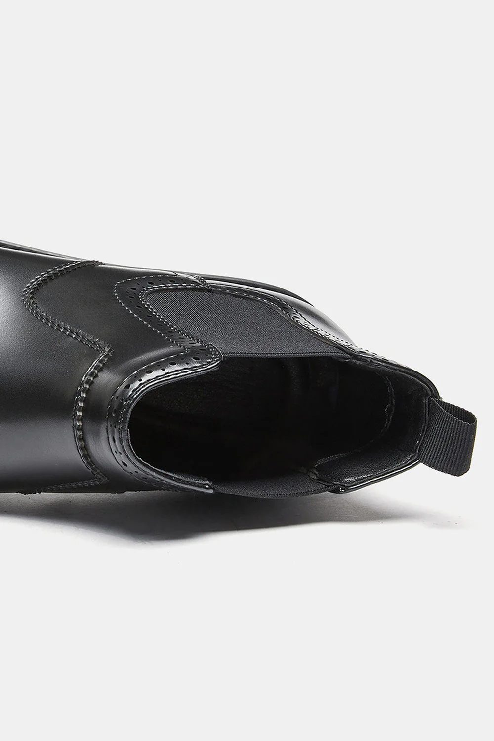 Czarne, skórzane męskie buty casualowe z wysokim dachem - Image 3
