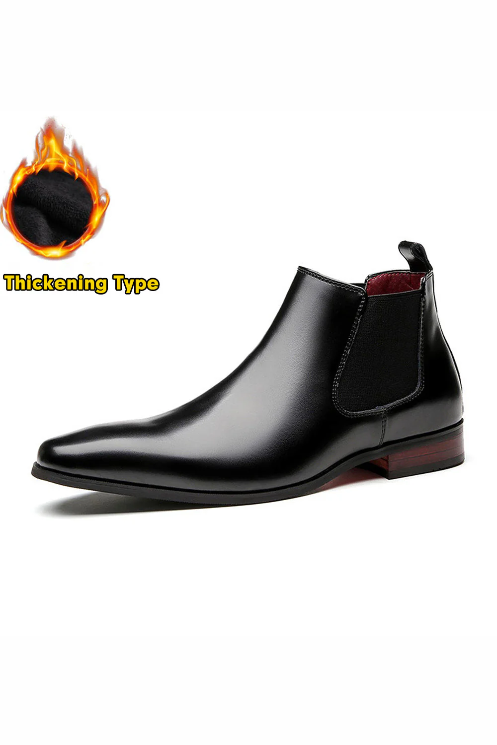 Czarne skórzane męskie buty imprezowe - Image 12