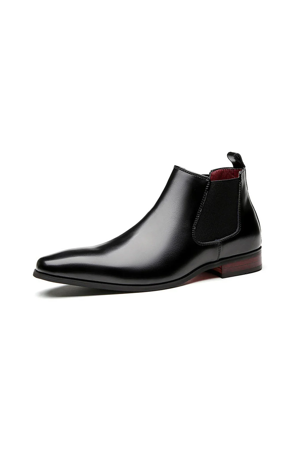 Czarne skórzane męskie buty imprezowe - Image 3