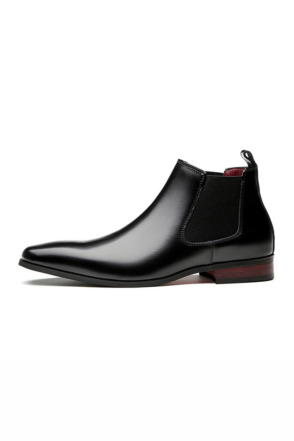 Czarne skórzane męskie buty imprezowe - Image 4