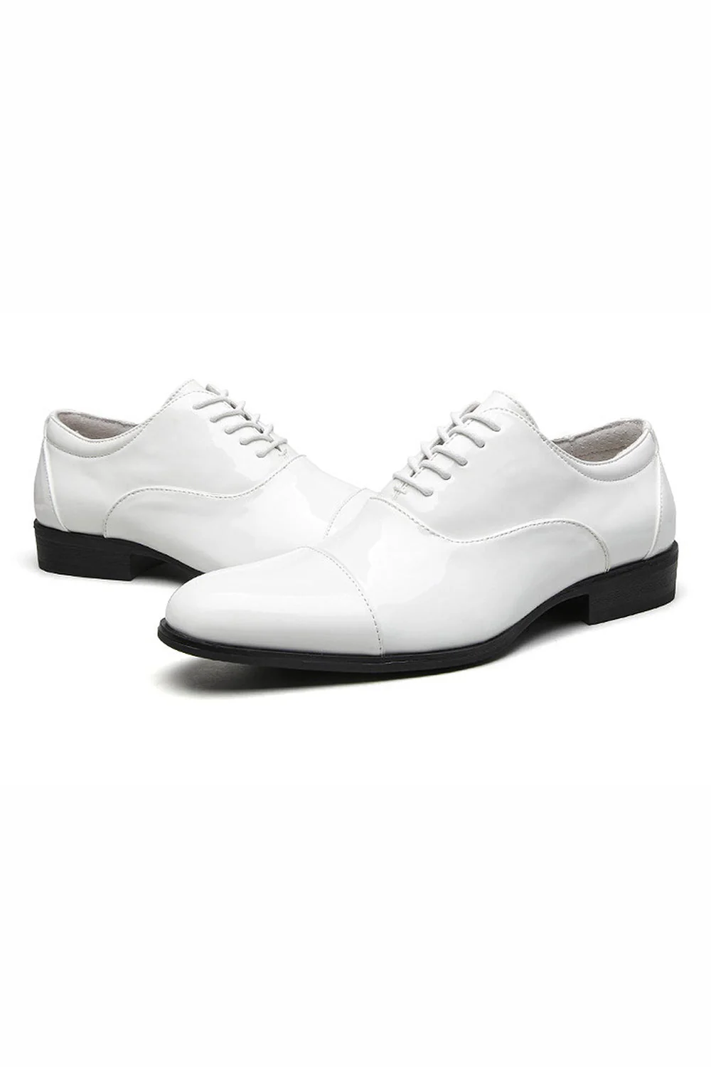 Czarne skórzane męskie buty ślubne ze sznurowadłami - Image 5