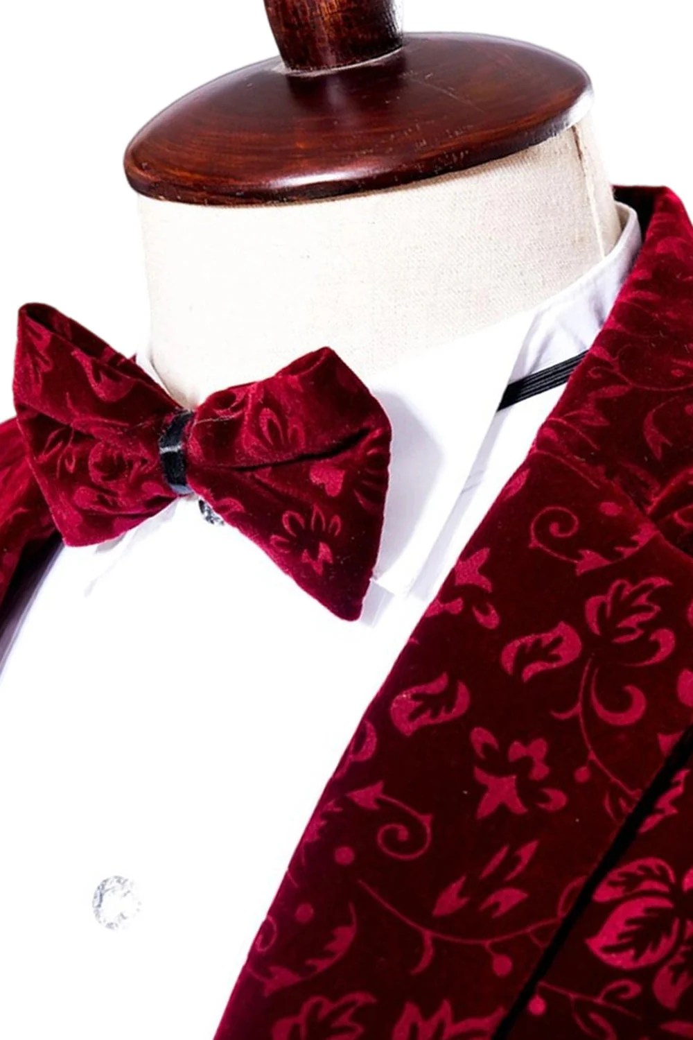 Czerwona klapa z wycięciem Slim Fit Męska marynarka na studniówkę z jednym guzikiem - Image 4