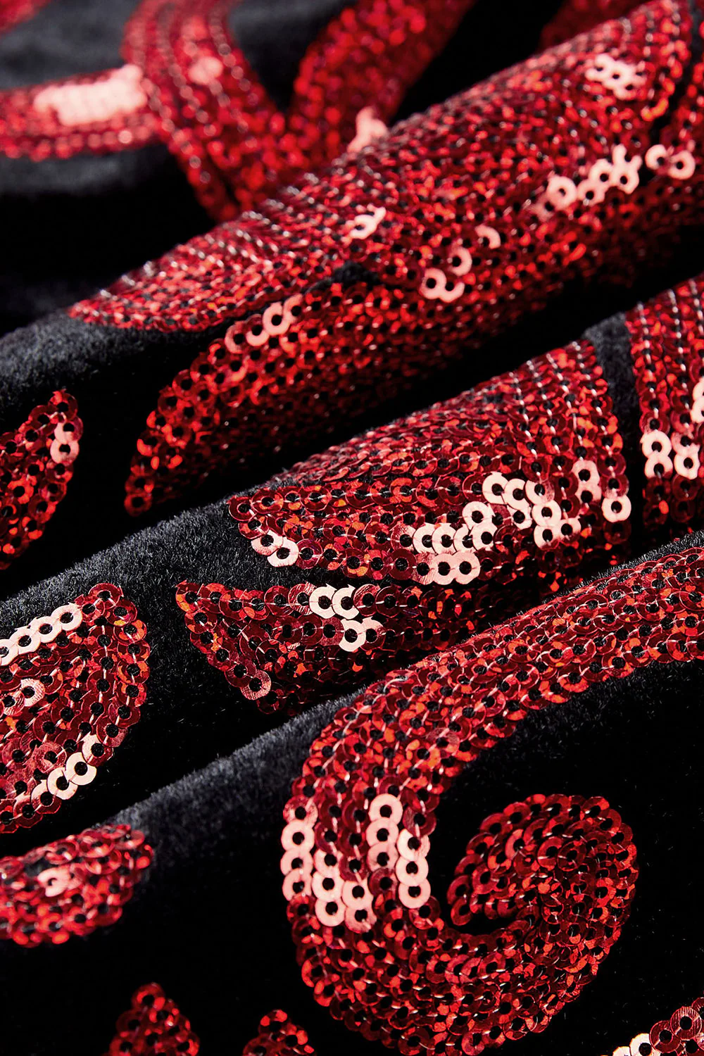 Czerwone cekiny Floral Pattern Męskie garnitury 2 sztuki - Image 8