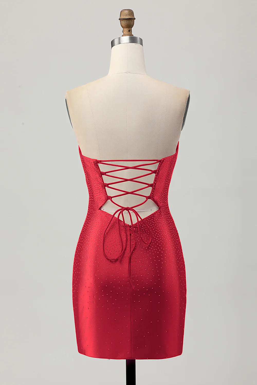 Czerwony sukienka bodycon z wycięciami na ramiączkach - Image 2