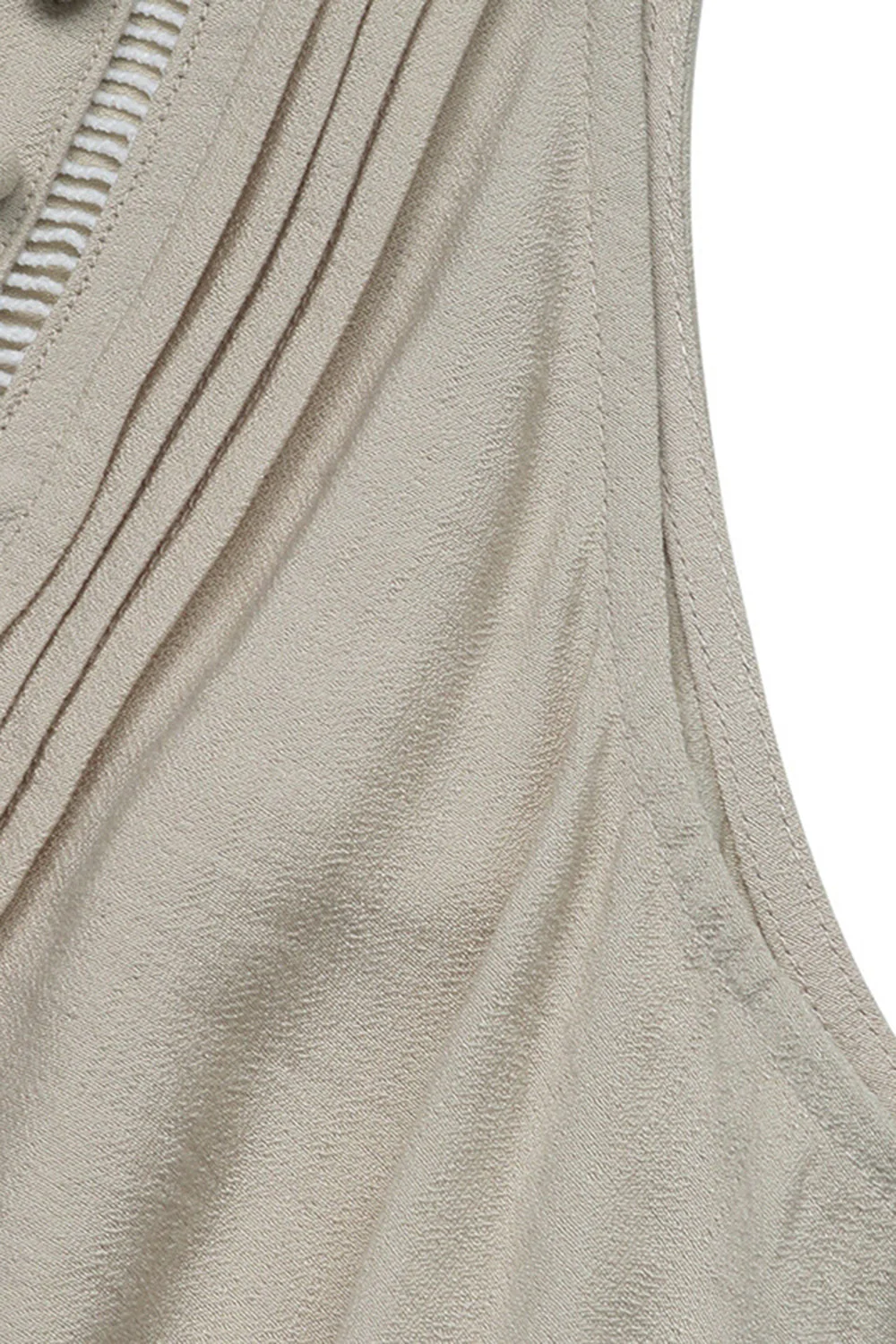 Dekolt w szpic Khaki A line Casual letnia sukienka z kieszeniami - Image 6
