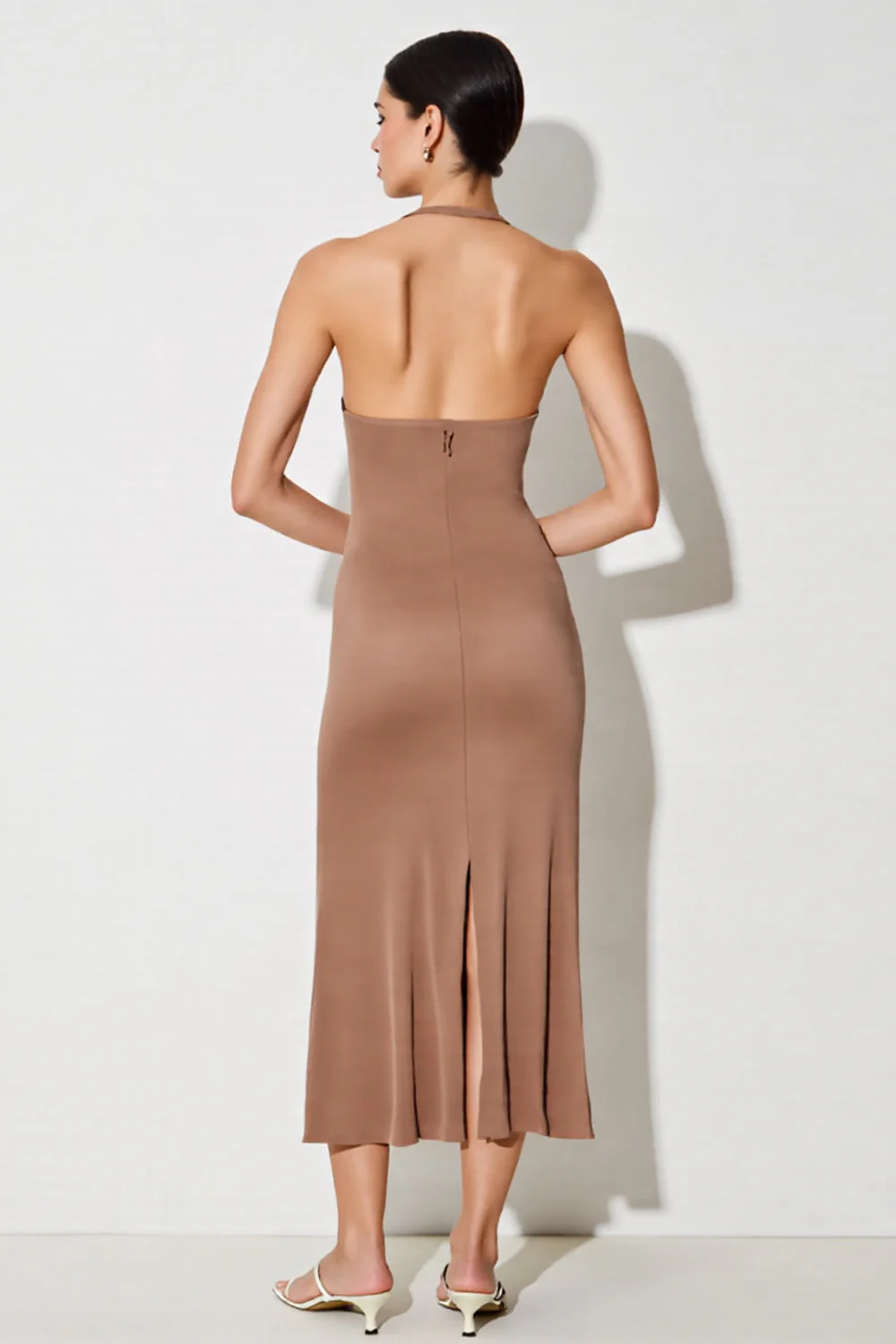 Desert Rose Halter Scover Długa Sukienka Dla Gości Weselnych - Image 2