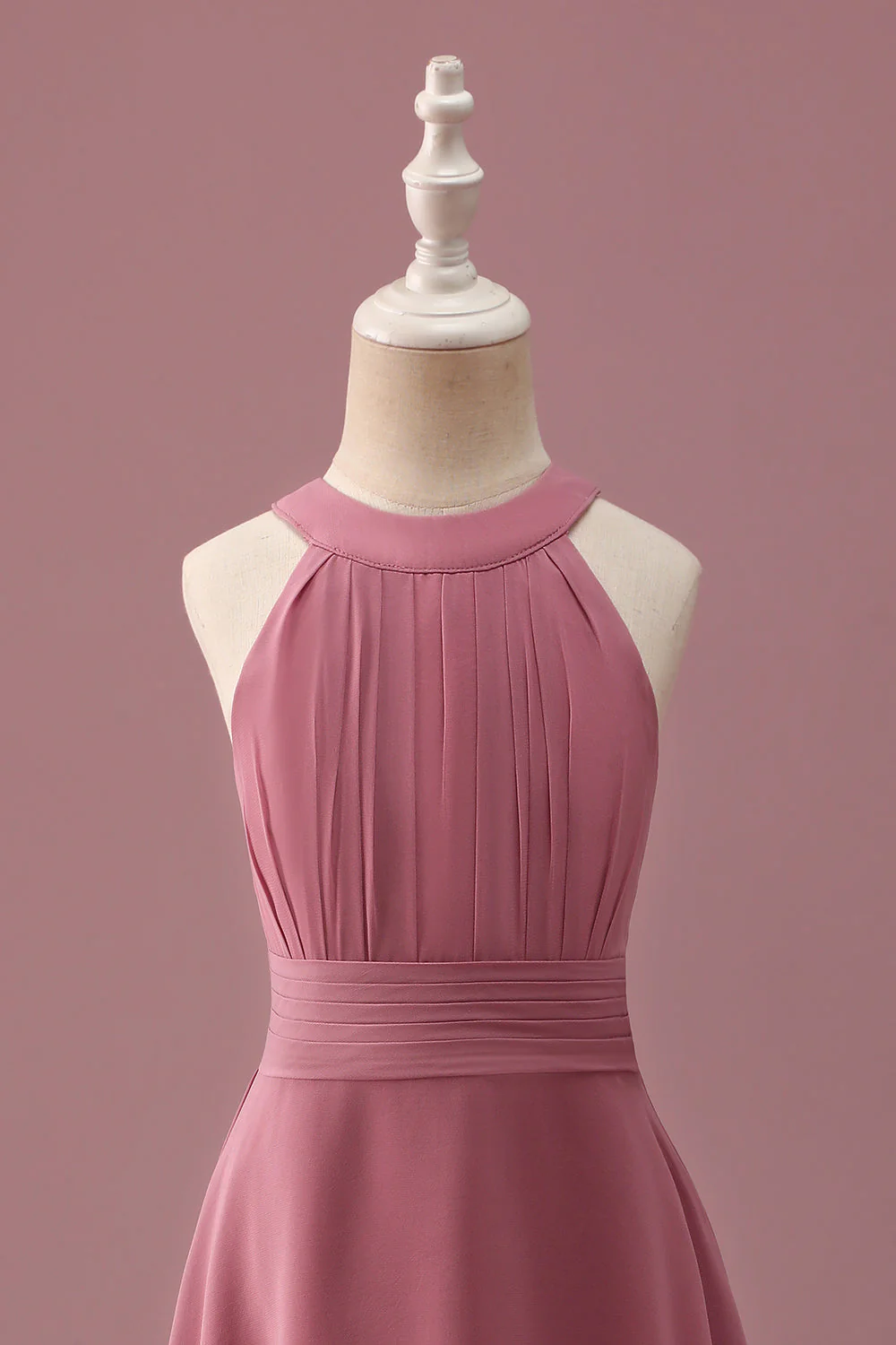 Desert Rose Halter Szyfon High Low Junior Sukienka dla druhen - Image 3