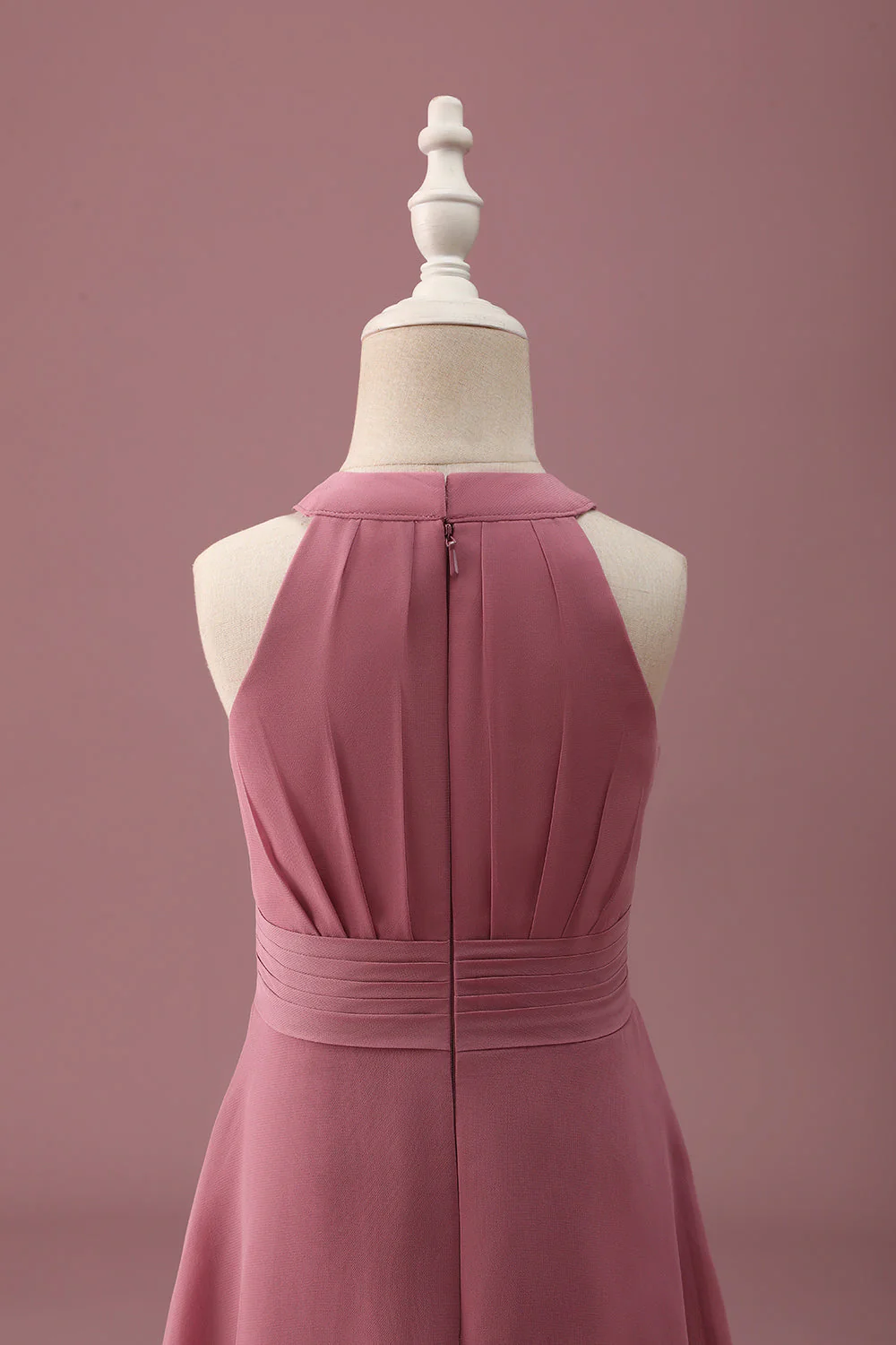 Desert Rose Halter Szyfon High Low Junior Sukienka dla druhen - Image 4