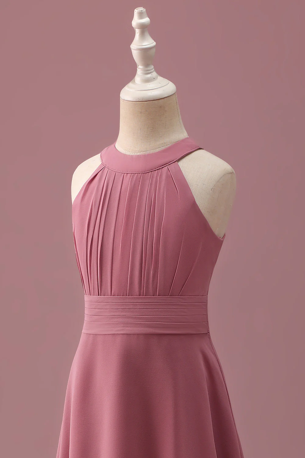 Desert Rose Halter Szyfon High Low Junior Sukienka dla druhen - Image 5