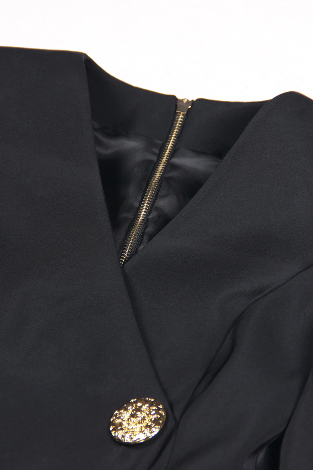 długa damska marynarka z dekoltem w szpic Slim Fit - Image 6