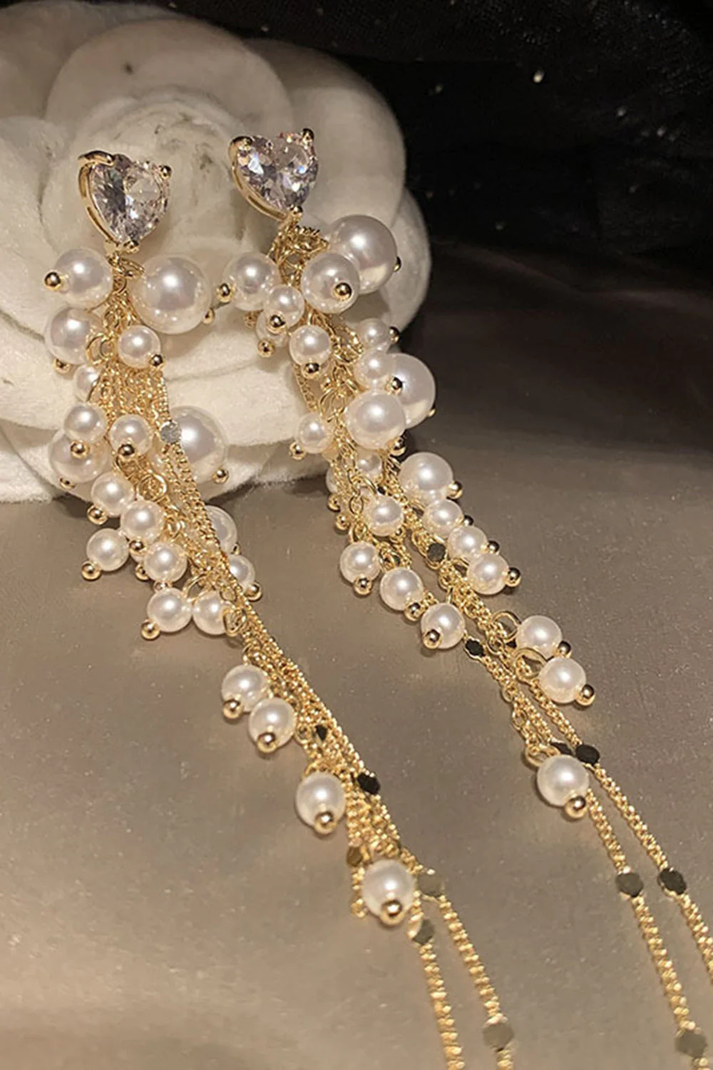 Długie kolczyki Golden Pearl - Image 3