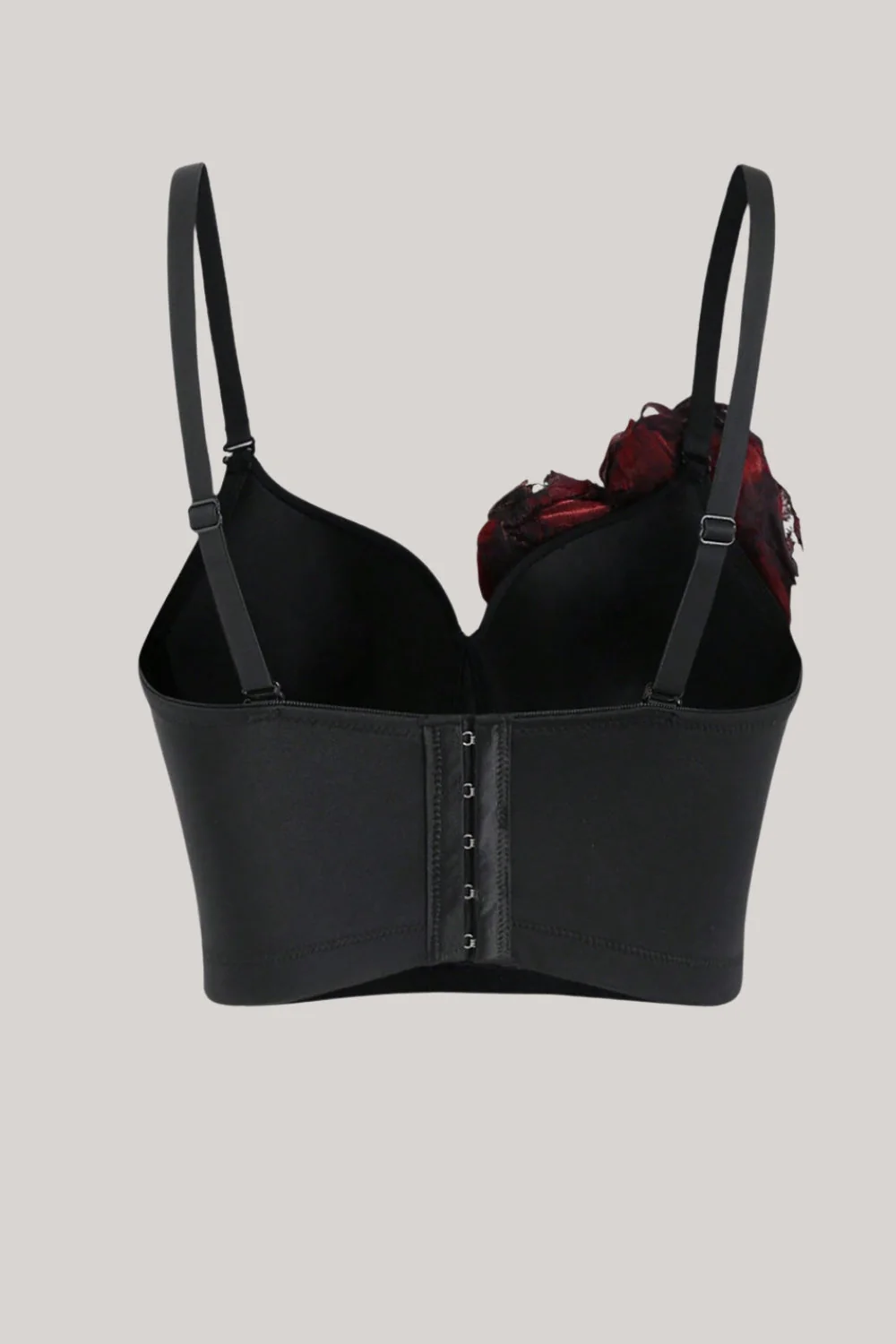 Elegancki crop top z czerwonym kwiatem - Image 2