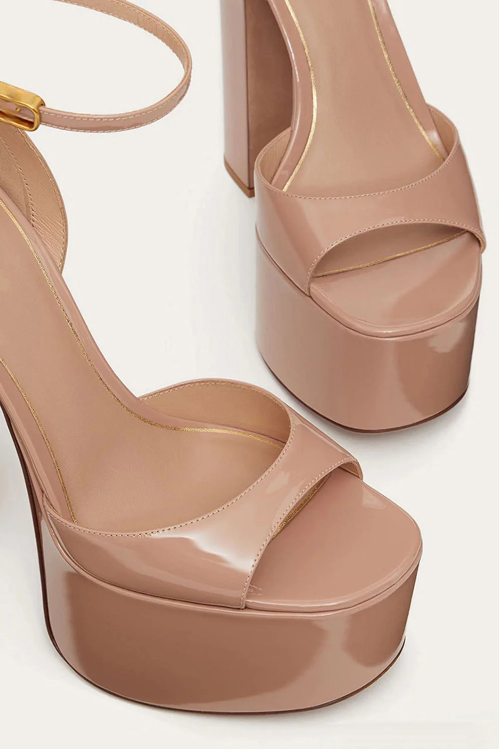Eleganckie czarne, masywne buty na bal maturalny z wysokimi obcasami i paskiem na kostkę - Image 6