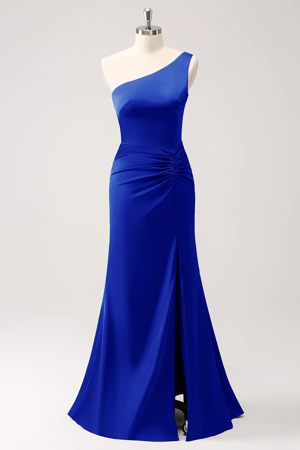 Eukaliptus syrenka na jedno ramię satynowa długa Sukienka Na Wesele - Image 9