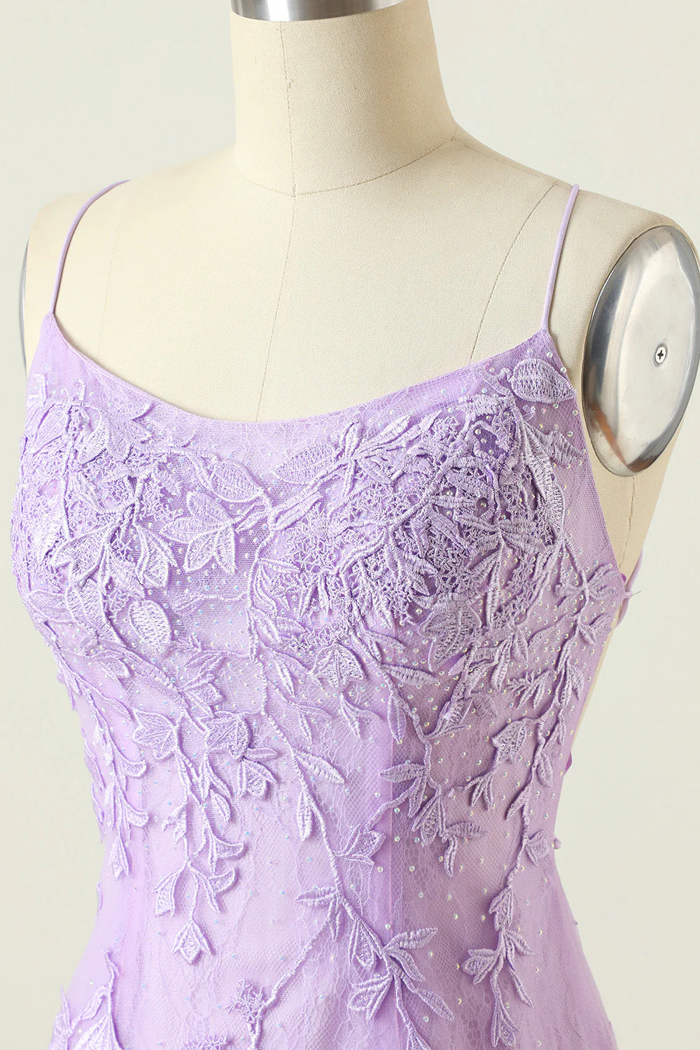 Fioletowa sukienka Bodycon Homecoming z aplikacjami bez pleców - Image 5
