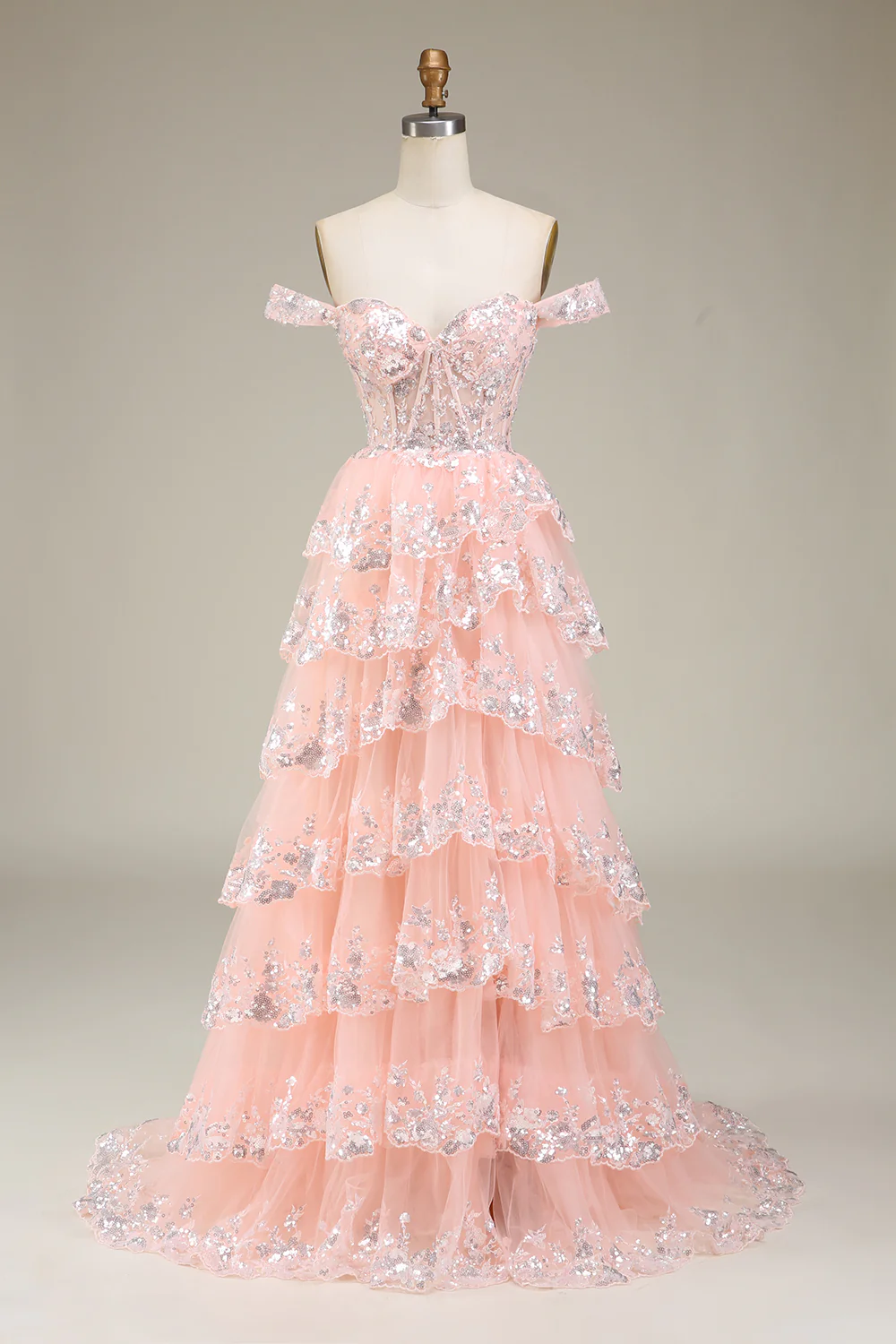 Fioletowe Długa Sukienka z Odkrytymi Ramionami z Gorsetem - Image 18