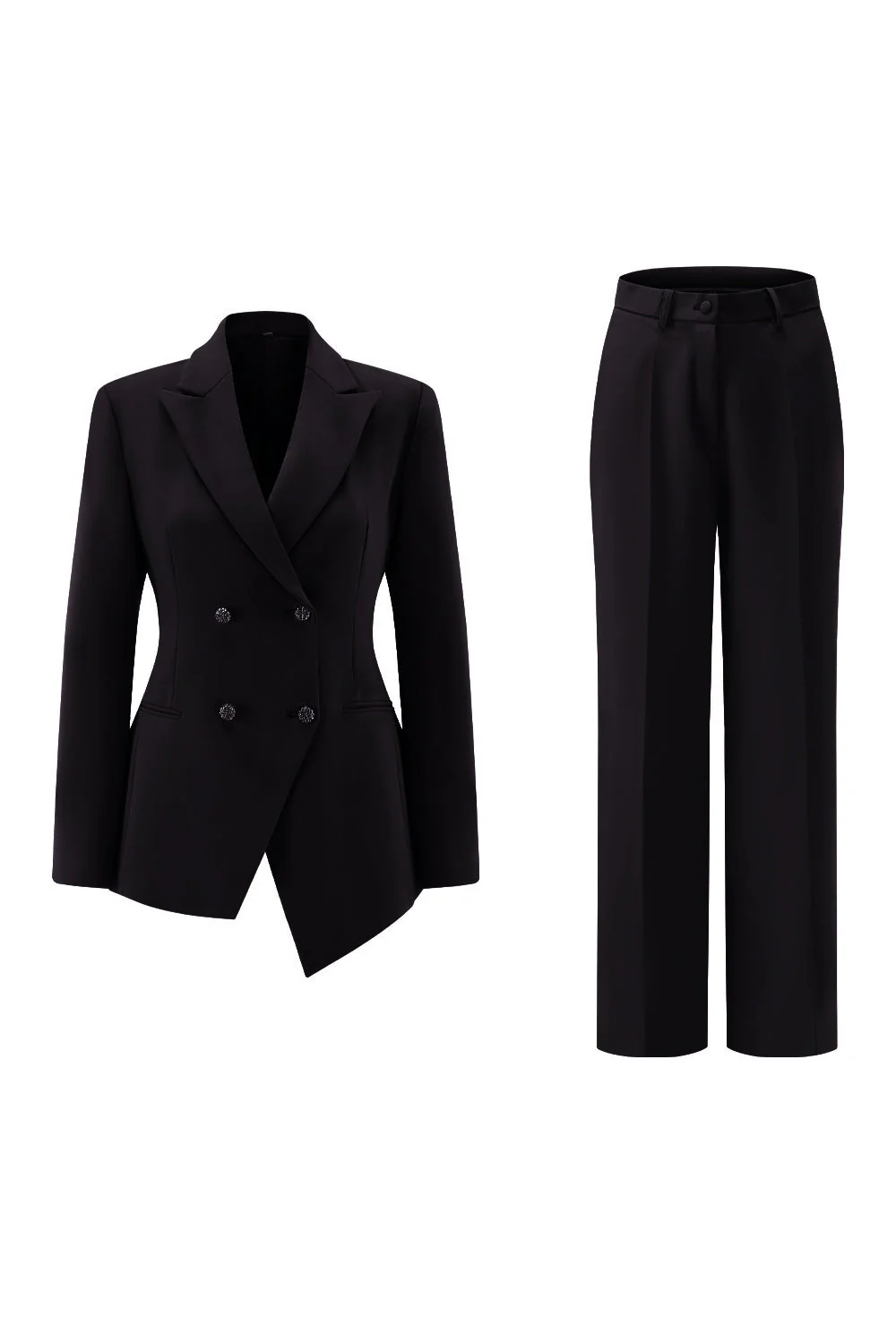 Fuksja Peak Lapel 2-częściowe garnitury damskie z guzikami - Image 11