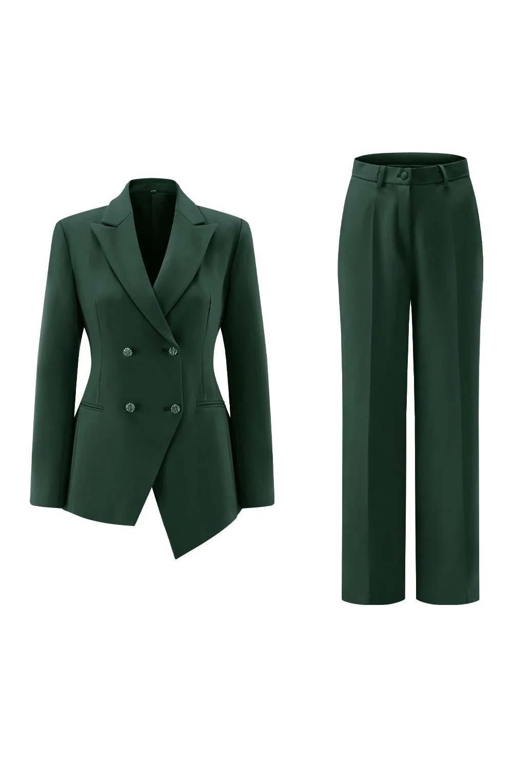 Fuksja Peak Lapel 2-częściowe garnitury damskie z guzikami - Image 17