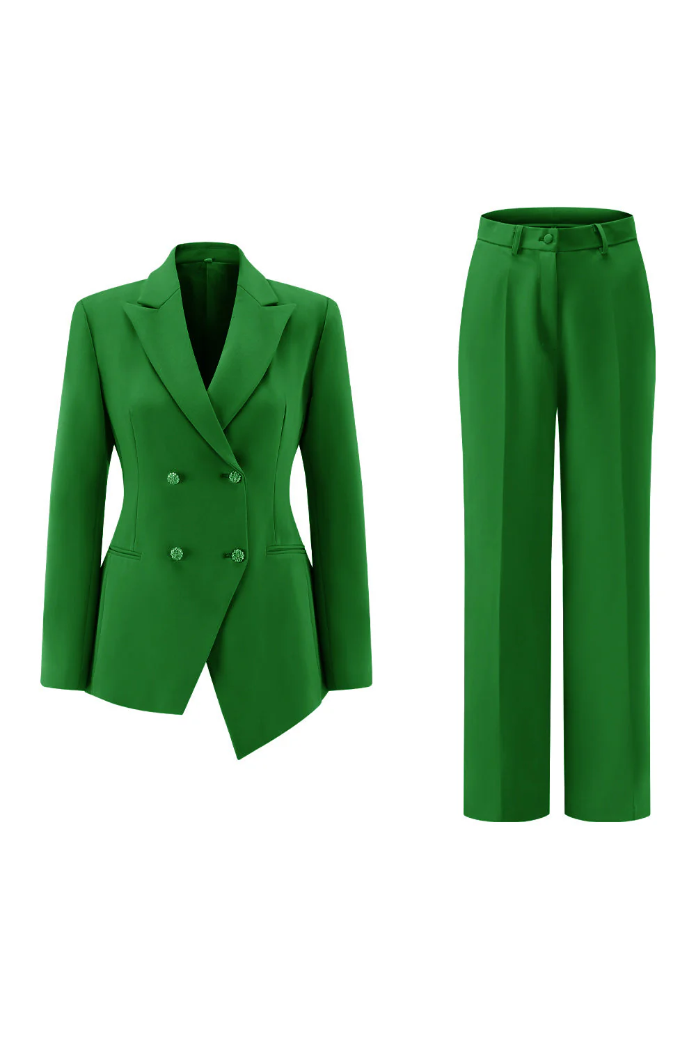 Fuksja Peak Lapel 2-częściowe garnitury damskie z guzikami - Image 19