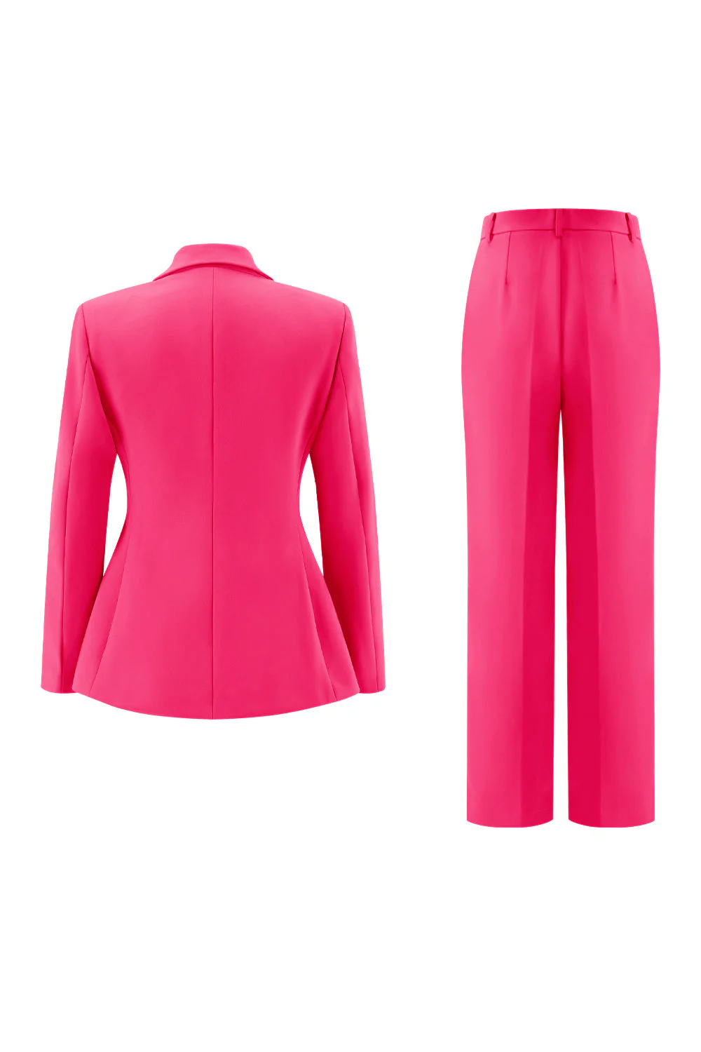 Fuksja Peak Lapel 2-częściowe garnitury damskie z guzikami - Image 2
