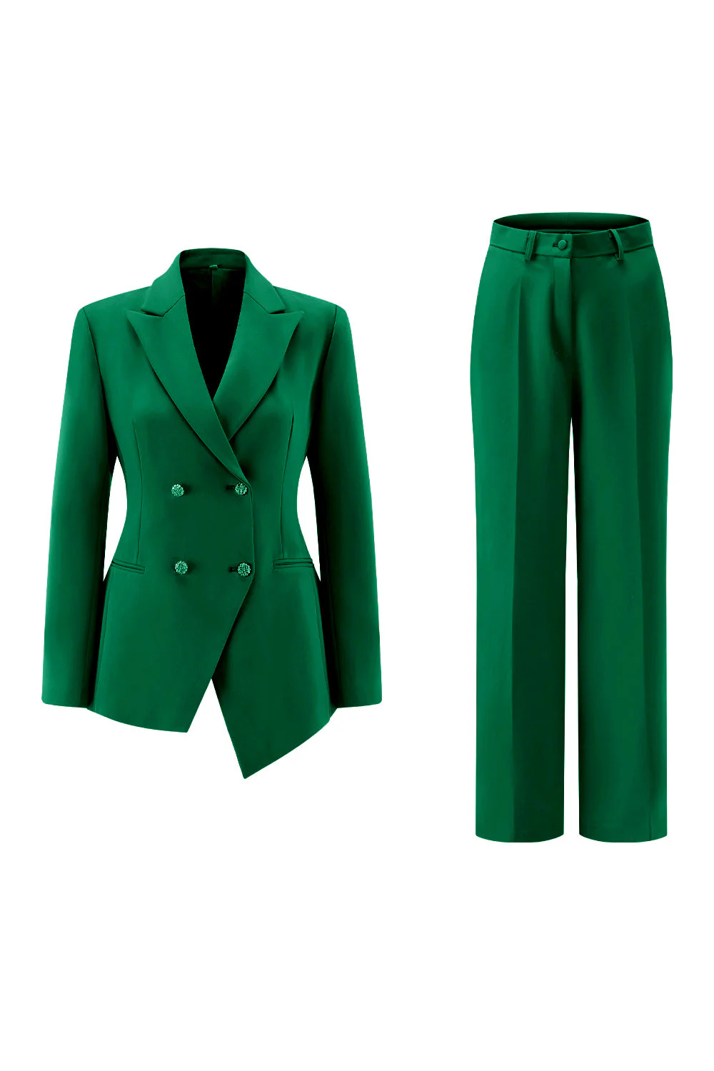 Fuksja Peak Lapel 2-częściowe garnitury damskie z guzikami - Image 25