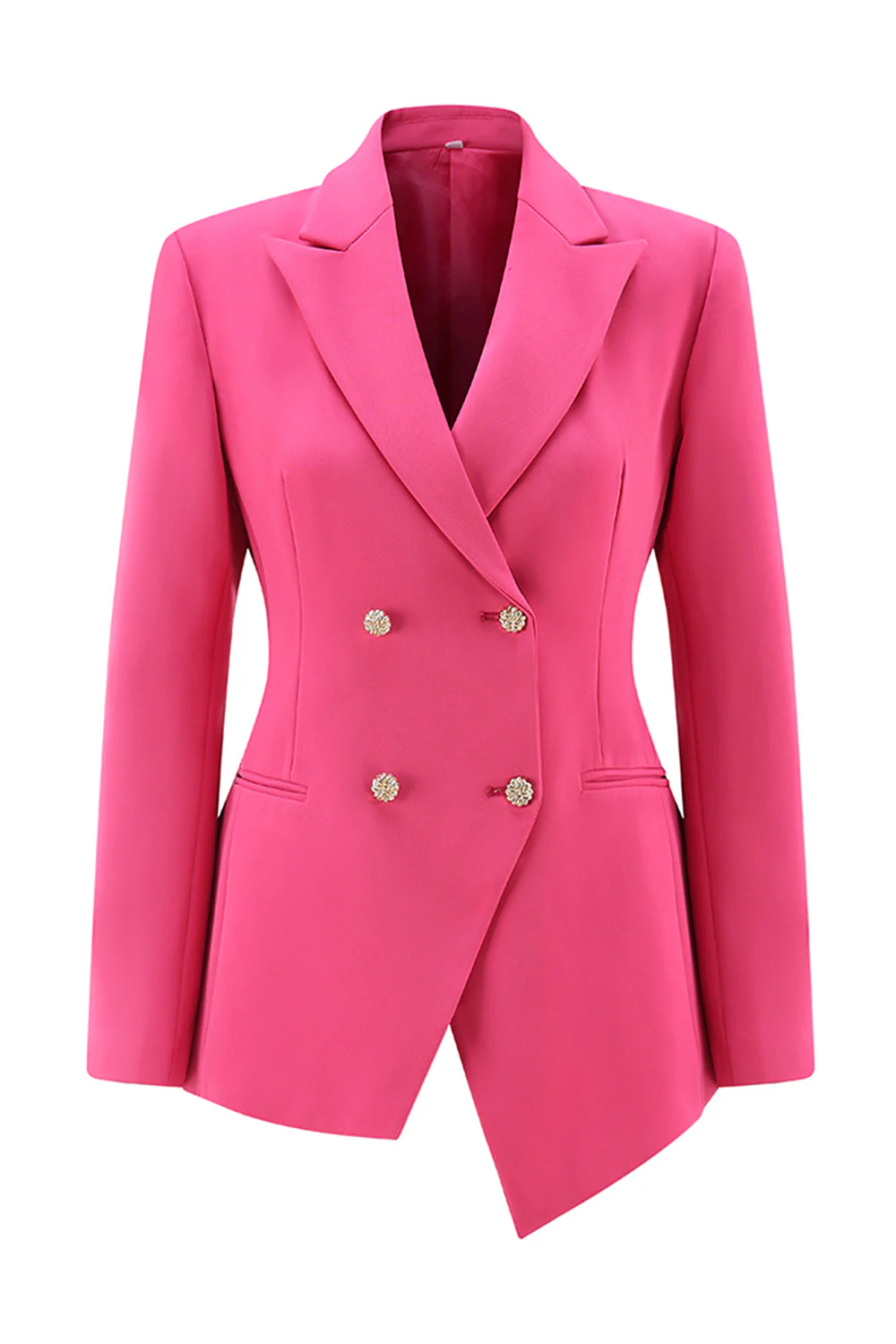 Fuksja Peak Lapel 2-częściowe garnitury damskie z guzikami - Image 3