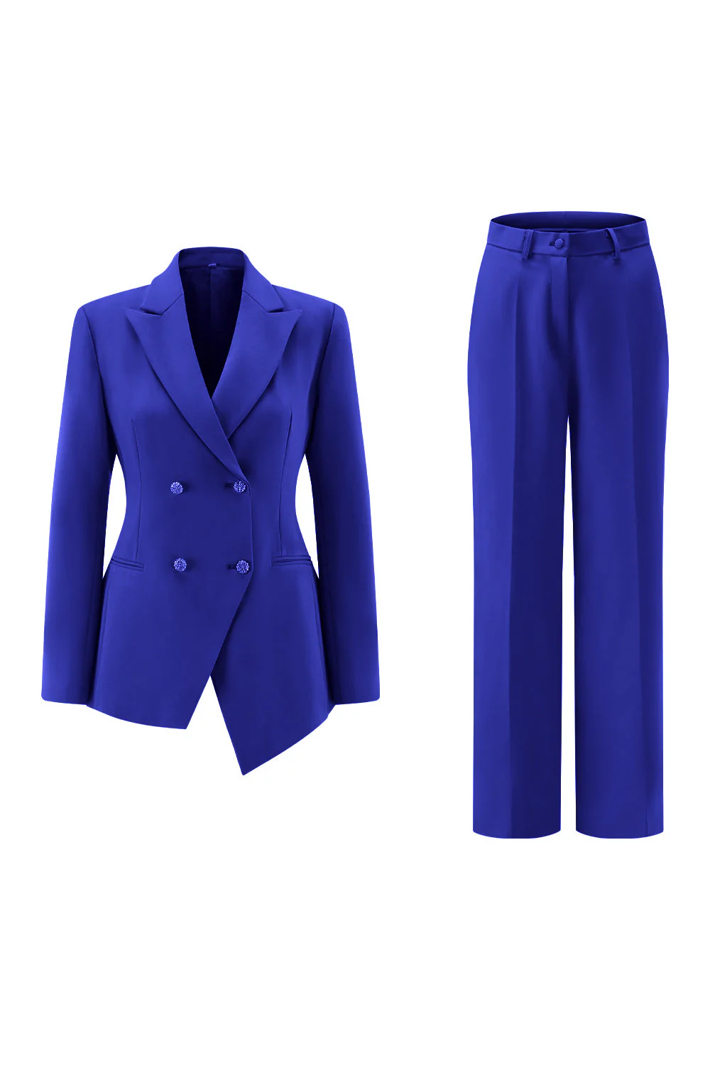 Fuksja Peak Lapel 2-częściowe garnitury damskie z guzikami - Image 7