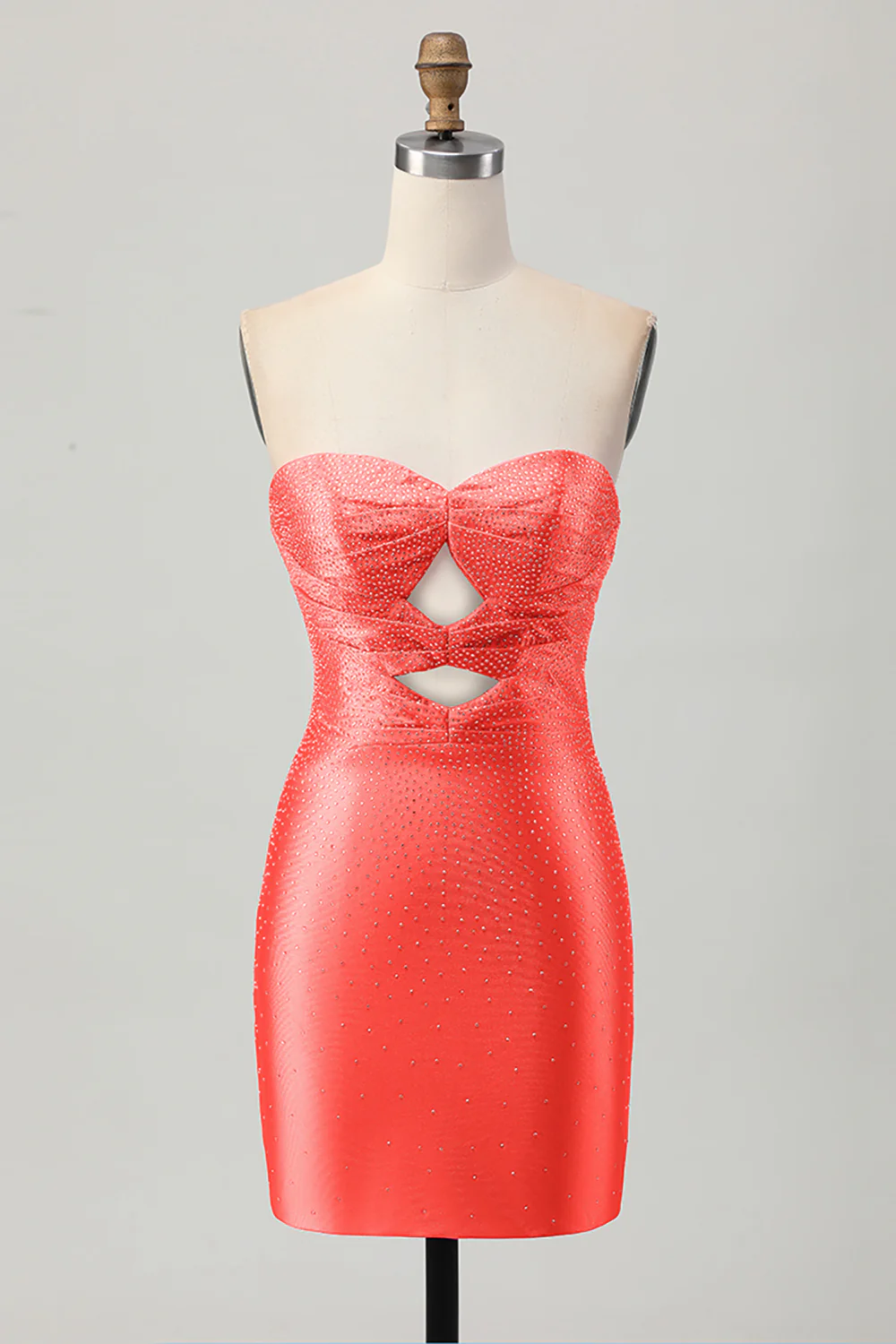 Fuksjowa sukienka bodycon z wycięciami na ramiączkach - Image 11