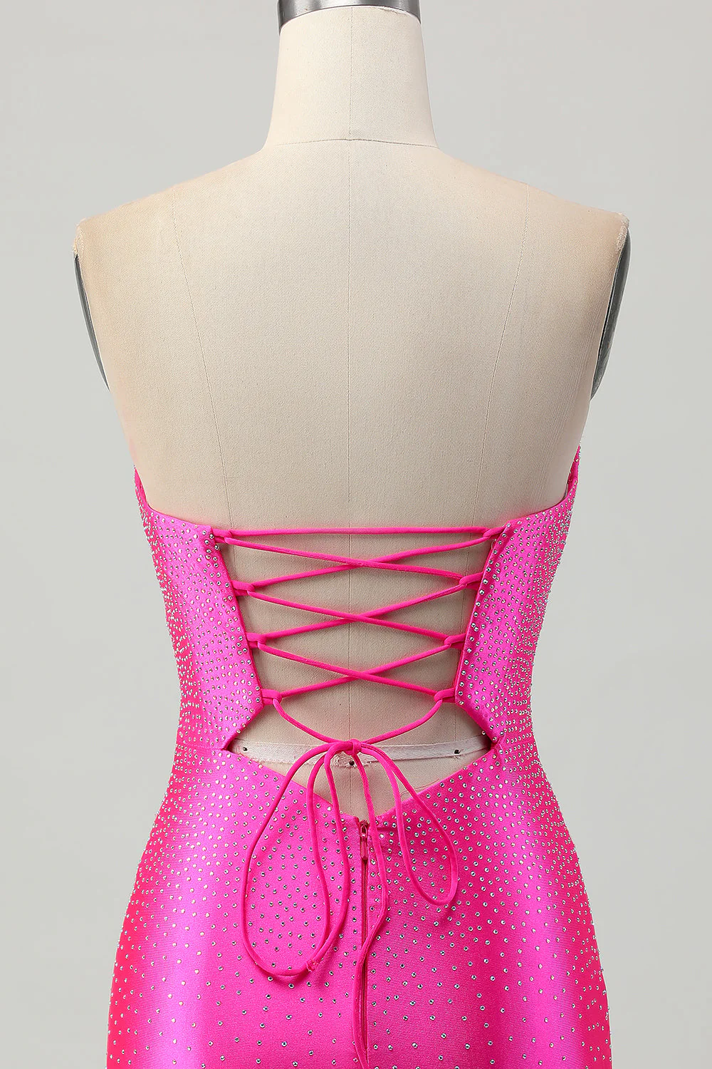Fuksjowa sukienka bodycon z wycięciami na ramiączkach - Image 5