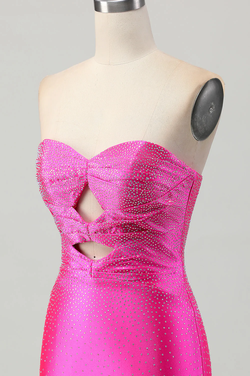 Fuksjowa sukienka bodycon z wycięciami na ramiączkach - Image 6