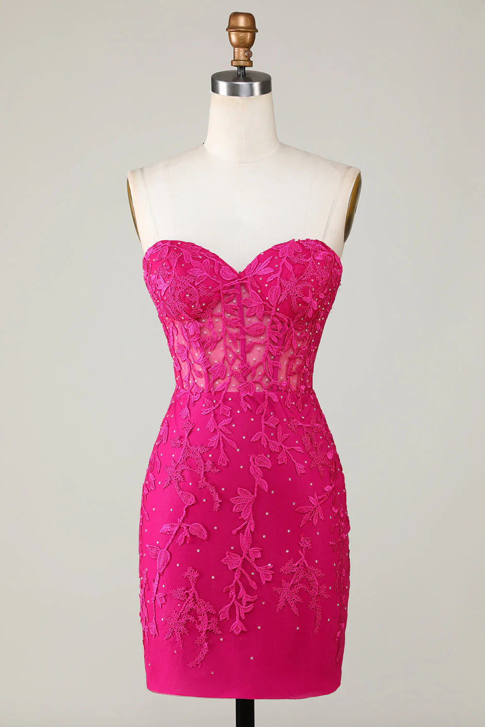 Gorąca sprzedaż Bodycon Sweetheart Purpurowy gorset Homecoming Dress z aplikacjami - Image 13